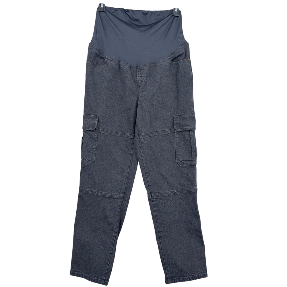 Isabel by Ingrid & Isabel 90s Straight Cargo Maternity Pants 10 Cotton Black
